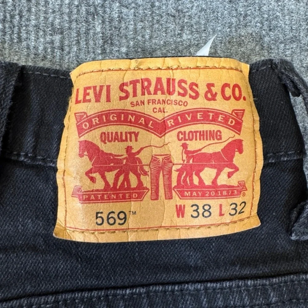 Levis 569 Loose Straight Fit Black Denim Jeans Mens W38 L32 00569-0125